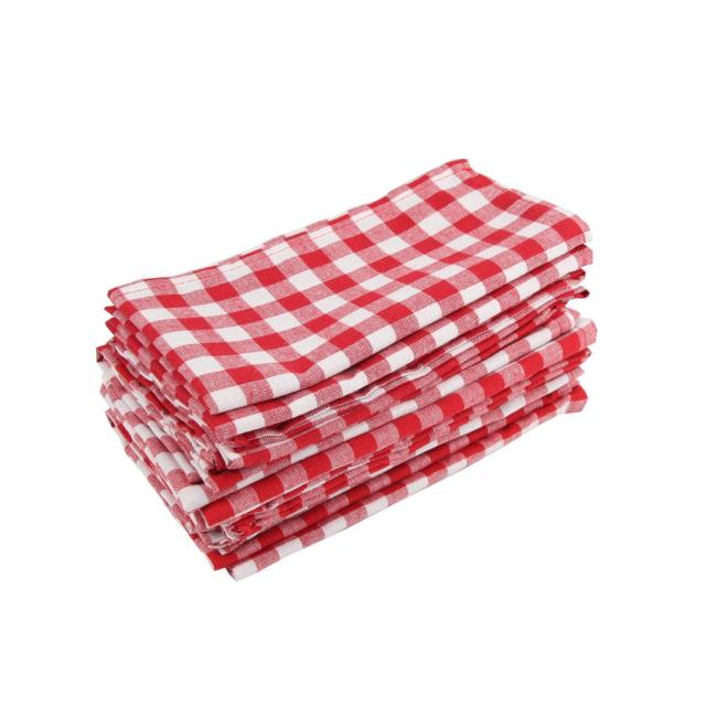 Set of 12 pcs Cloth Napkins 40x40cm cotton linen Napkins placemat soft dining table napkins mat check table Napkin fabric