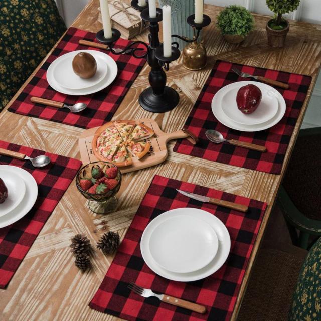 Cotton Plaid Table Runners Modern Table Mats And Runners Napkin Cloth Place Mat Decoration For Table