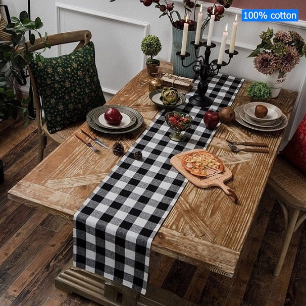 Cotton Plaid Table Runners Modern Table Mats And Runners Napkin Cloth Place Mat Decoration For Table