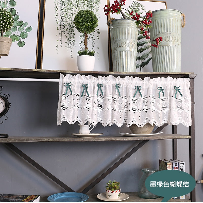 Embroidered Half Curtains for bedroom short Curtain Kitchen Balcony Door Decorative Cafes Curtain Cloth Lace Curtain DL-QT028-30