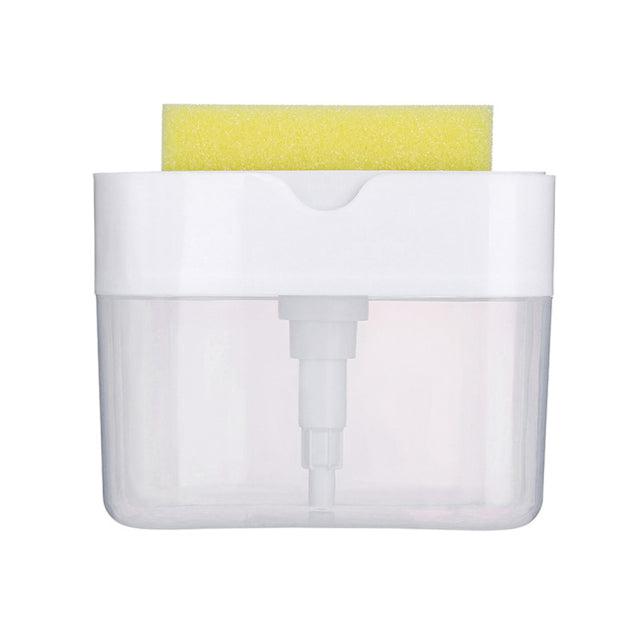 Soap Dispenser Pump with Sponge Manual Press Cleaning Liquid Container Manual Press Soap Organizer Kitchen Tool