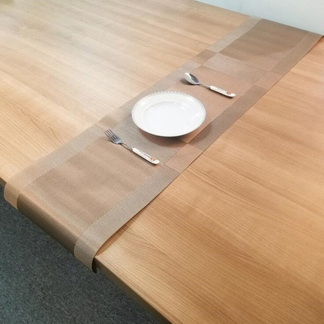 PVC Table Runner Super Long Stripes Grid Patterns Waterproof Oil Proof Placemat Hot Insullated Table Cloth Coaster Pad