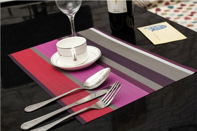 PVC Placemat Tableware Pad Water Resistant Heat Insulation Non-Slip Tablemat Coaster Set For Kitchen Easy To Clean Table Decor