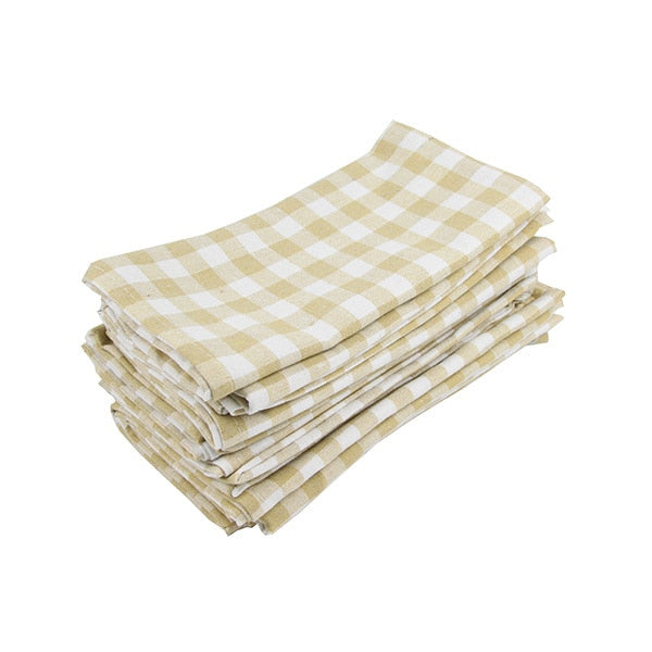Set of 12 pcs Cloth Napkins 40x40cm cotton linen Napkins placemat soft dining table napkins mat check table Napkin fabric