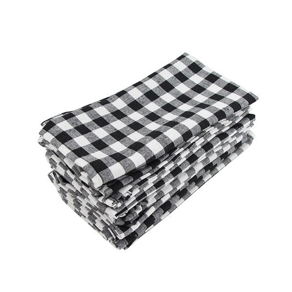 Set of 12 pcs Cloth Napkins 40x40cm cotton linen Napkins placemat soft dining table napkins mat check table Napkin fabric