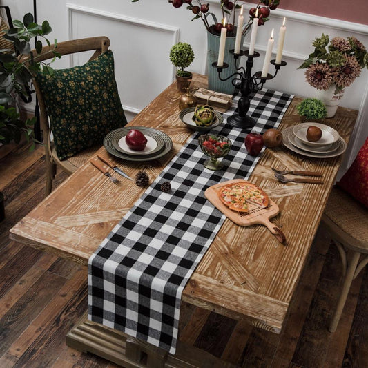 Cotton Plaid Table Runners Modern  Table Mats And Runners Napkin Cloth Place Mat Decoration For Table