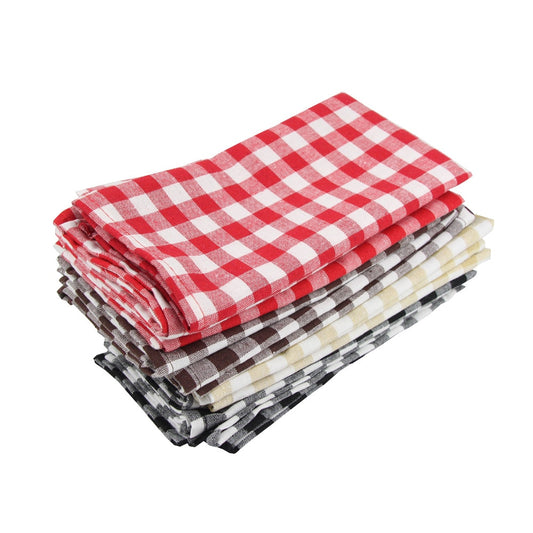 Set of 12 pcs Cloth Napkins 40x40cm cotton linen Napkins placemat soft dining table napkins mat check table Napkin fabric